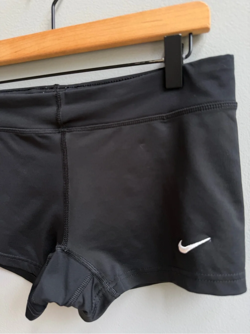 Nike Women’s Black Performance Volleyball Spandex Shorts with Swoosh Medium